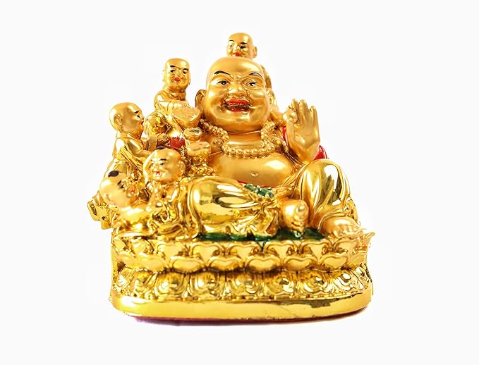 Laughing Buddha with Babies - 4 Inch