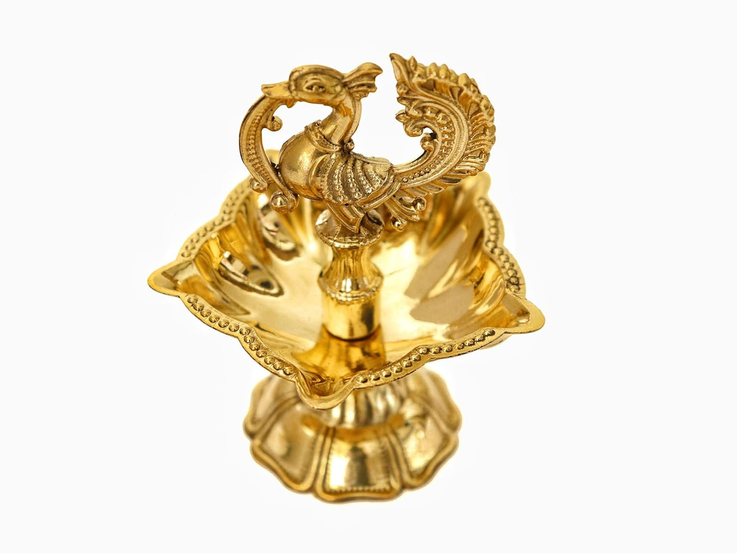 Brass Peacock Diya - 4 Inch