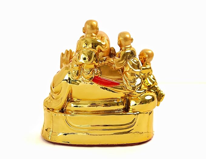 Laughing Buddha with Babies - 4 Inch