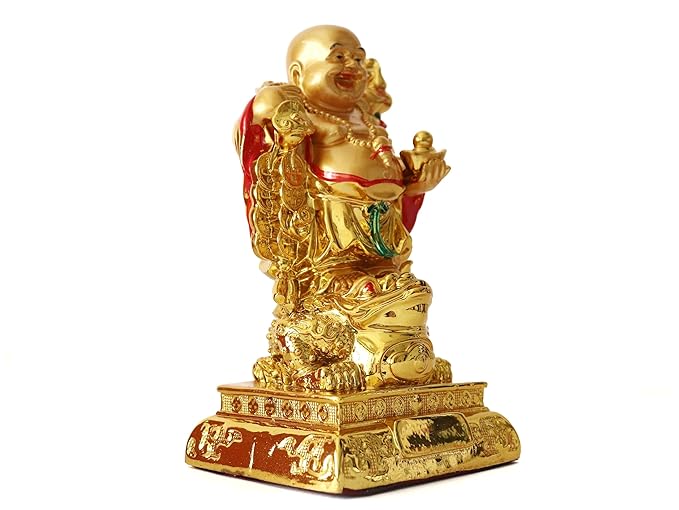 Laughing Buddha On Frog - 7 Inch