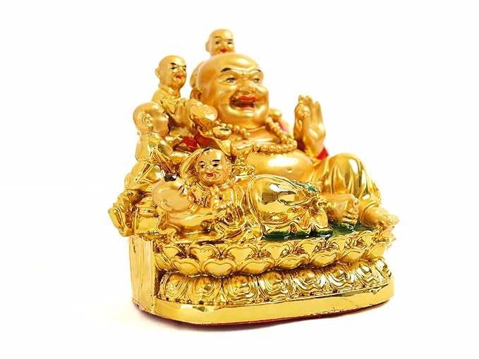 Laughing Buddha with Babies - 4 Inch