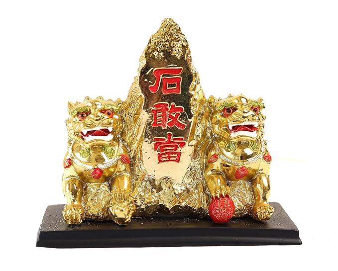 Fu Dogs with Shingandang Stone - 5 Inch