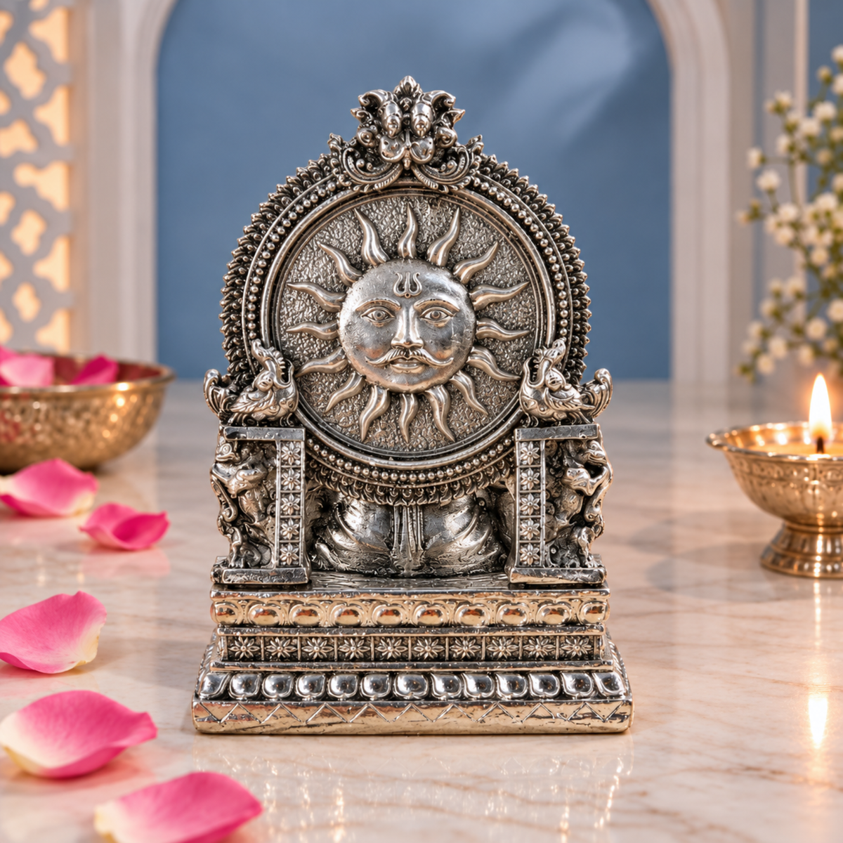 999 Pure Silver Plated Ganesha Idol | 4 Inch