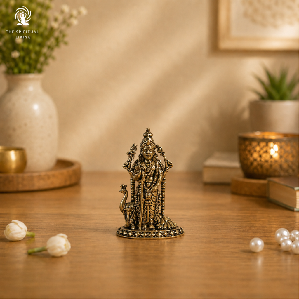 Brass Murugan Idol Mini | 2 Inch | Kartikeya Idol | Lord Kumaraswamy |