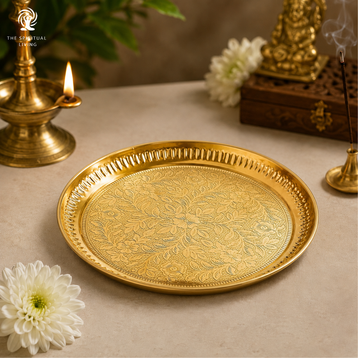 Pooja Aarti Thali (Brass) 9 inch