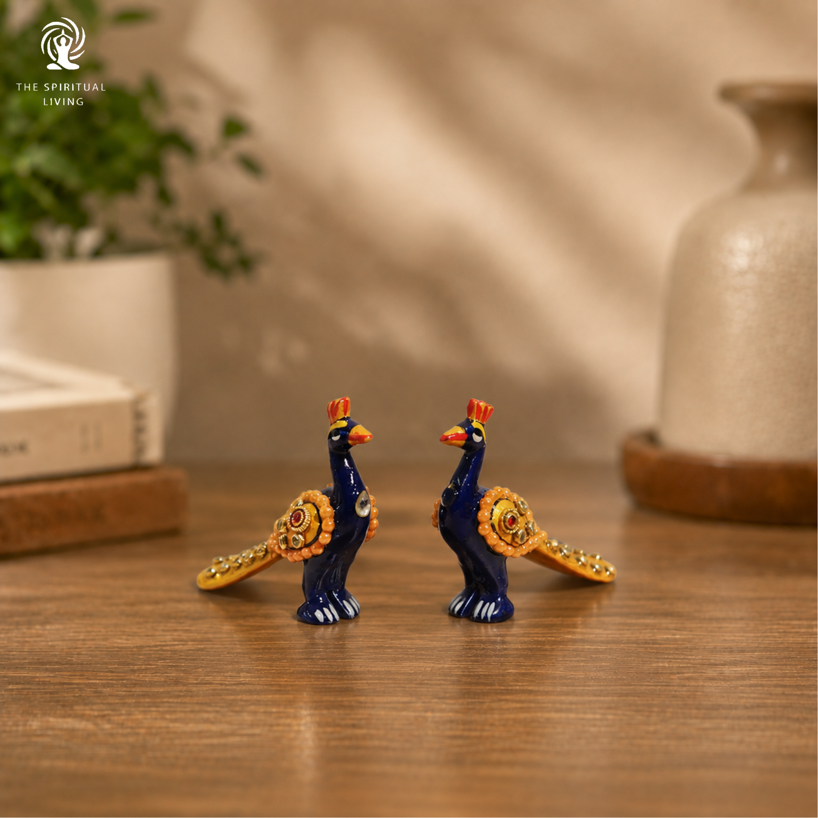Peacock Decoration Items - 3 Inch - Pack of 2