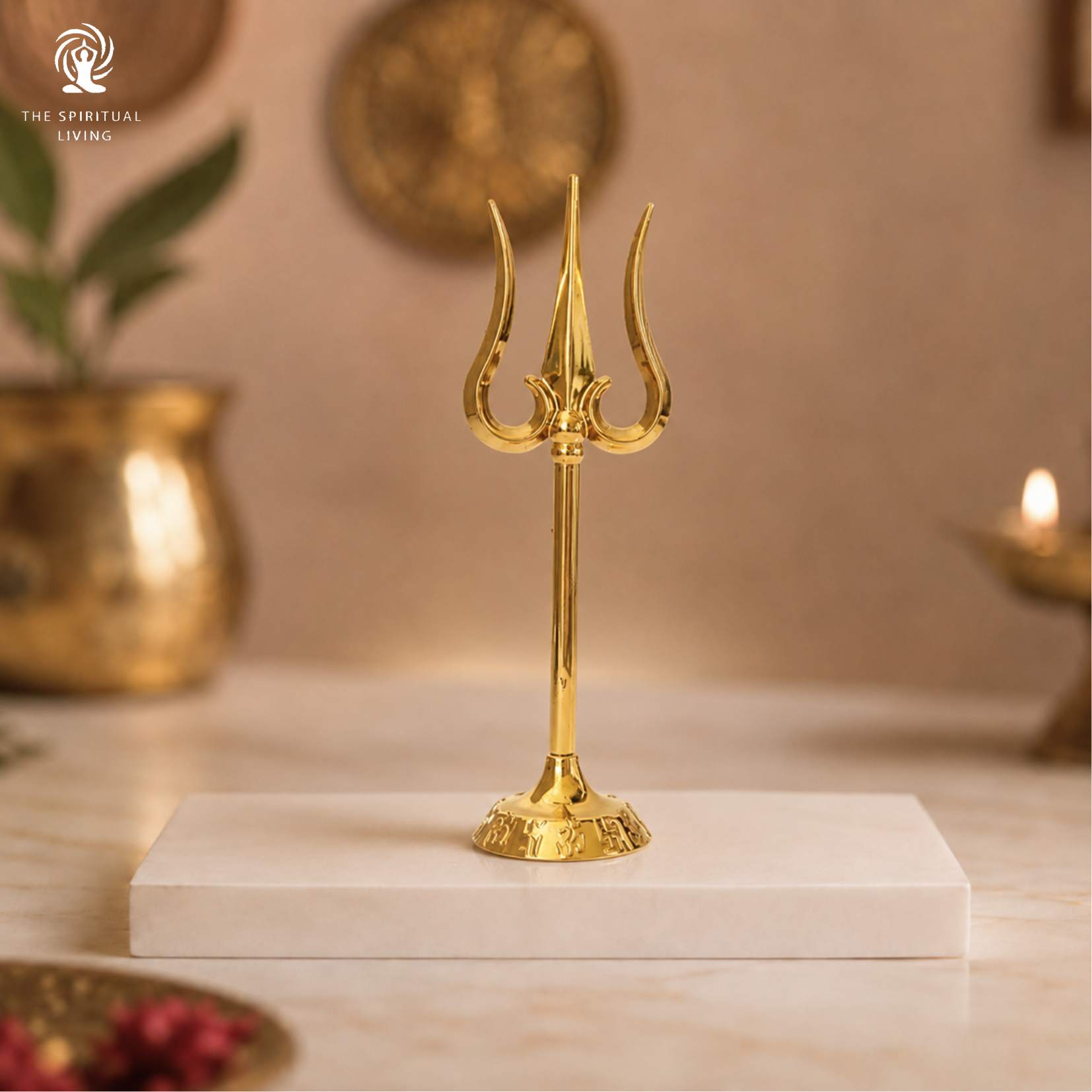 Zinc Trishul Stand - 6 Inch