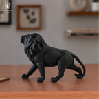 Resin Lion Showpiece for Home Decor | 4 Inch | Vastu | Figurine | Black | Statue |