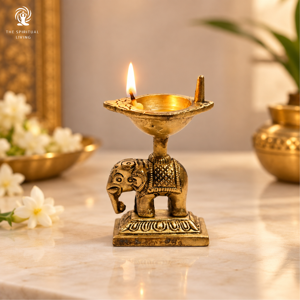 Elephant Diya Brass | 3 Inch | Pital Ka Dipak | Deepam Kundulu | Diwali | Home and Office |