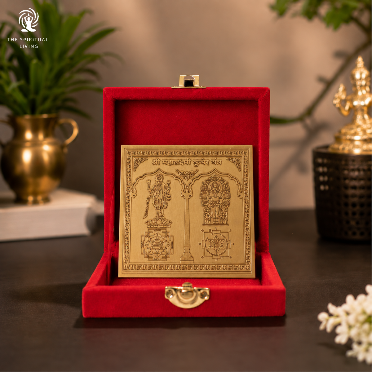Copper Shree Mahalakshmi Kuber Yantra | 4 Inch | Home & Office | Diwali | Business Growth |