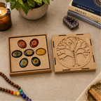 Seven Chakra Healing Stones In Wooden Box ( Set of 7 )