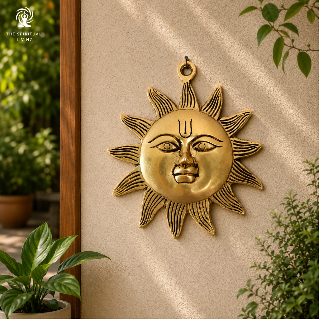 Brass Sun God Wall Hanging - 5 Inch