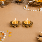 Brass Flower Diya - 2.5 Inch