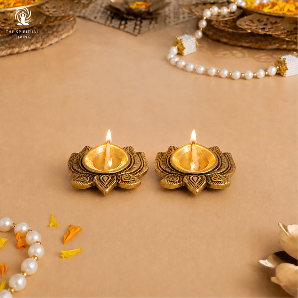 Brass Flower Diya - 2.5 Inch