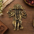 Brass Panchmukhi Hanuman for Door Entrance - 4 Inch