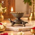 Brass Tortoise Diya - 2.5 Inch