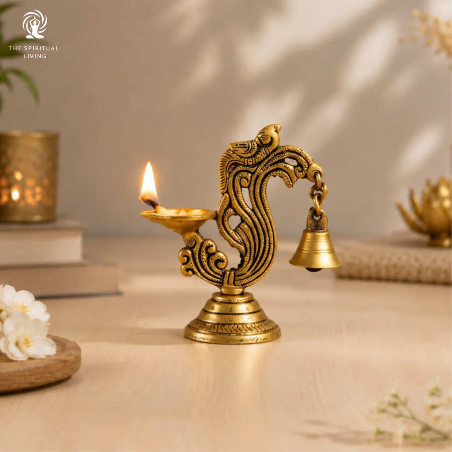 Antique Peacock Brass Diya | 5 Inch | Deepam Kundulu | Kamakshi Deepam | Vilakku