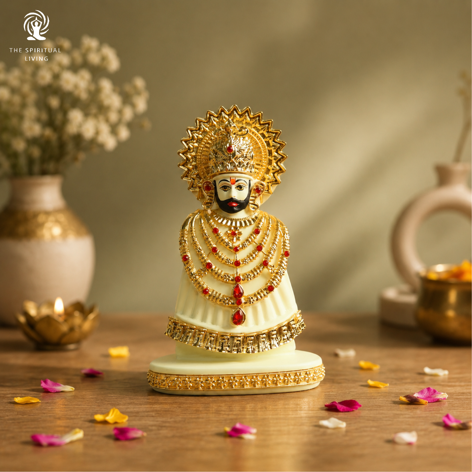 Khatu Shyam Murti | 5 Inch | Gold Plated Ornaments | Baba Khatu Shyam Ji Idol | | Tamil |