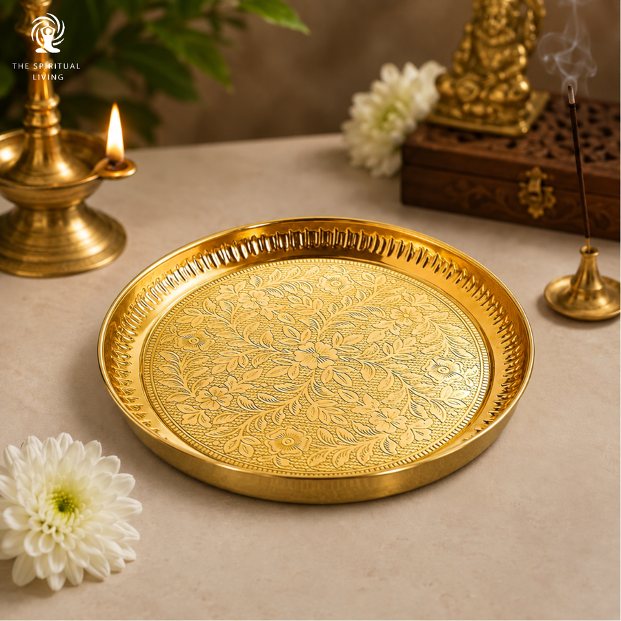 Pooja Aarti Thali (Brass) 8 inch