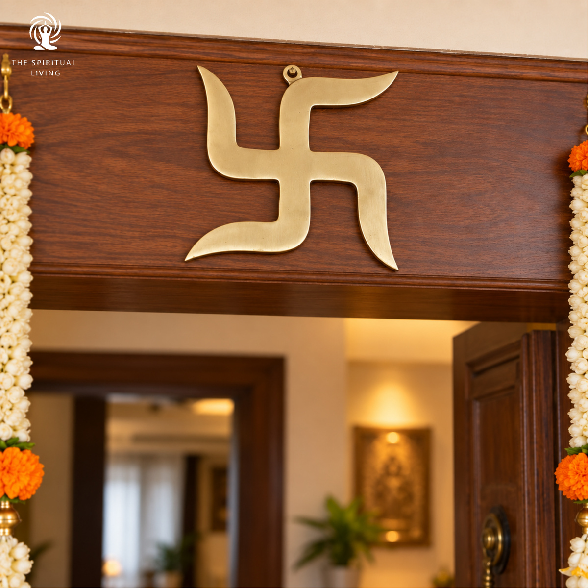 Brass Swastik for Door Entrance for Vastu | 5 Inch | Wall Decor - Hanging