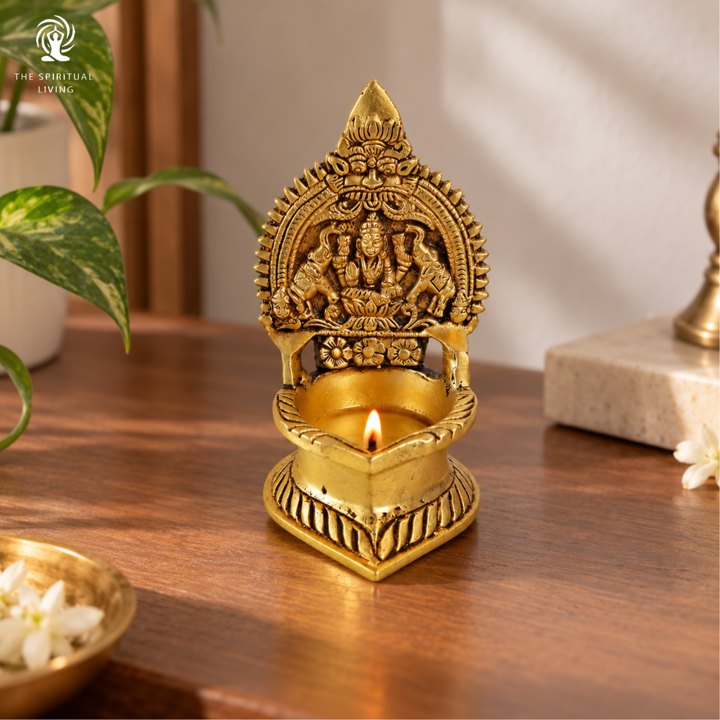 Brass Lakshmi Diya - 5INCH