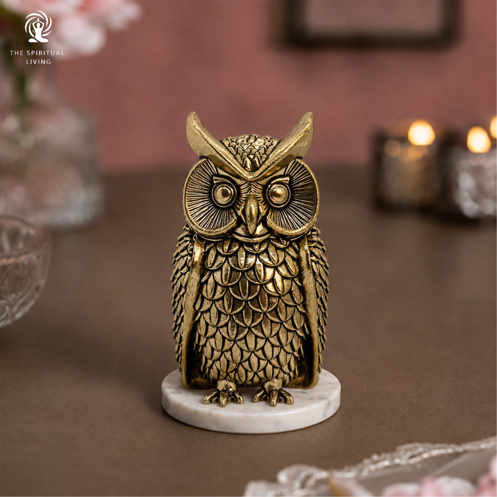 Owl Statue for Good Luck Brass | 4 Inch | Showpiece | Figurine | Pital Ka Ullu |