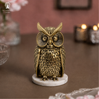 Owl Statue for Good Luck Brass | 4 Inch | Showpiece | Figurine | Pital Ka Ullu |