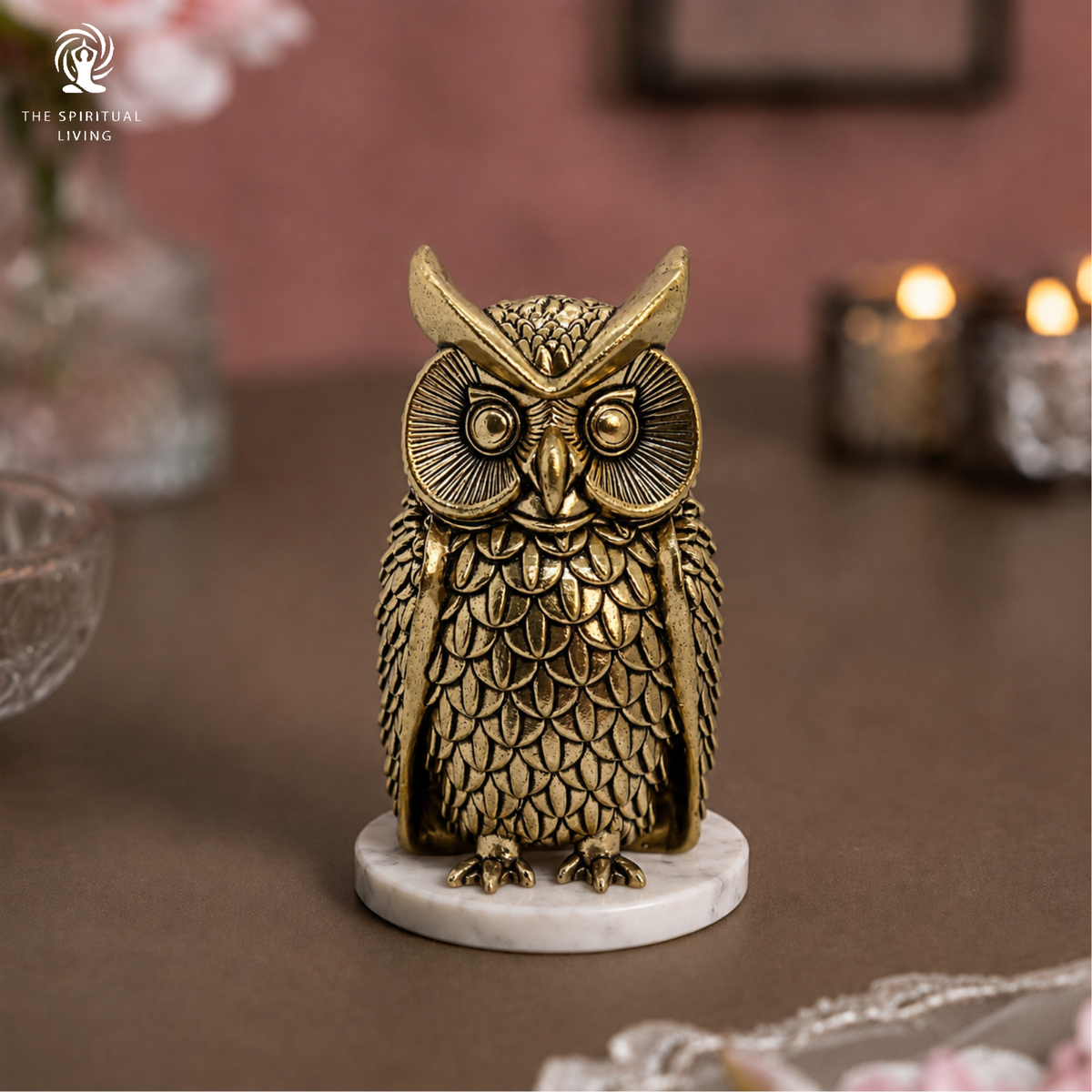 Owl Statue for Good Luck Brass | 4 Inch | Showpiece | Figurine | Pital Ka Ullu |