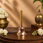 Premium Brass Pooja Bell with Swastik & Kalash Design | 5.5 Inch