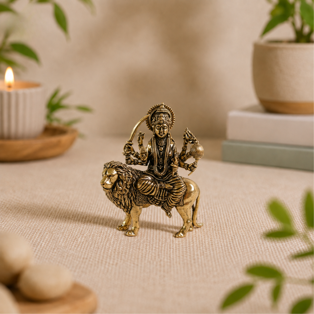 Brass Durga Idol - 3 Inch