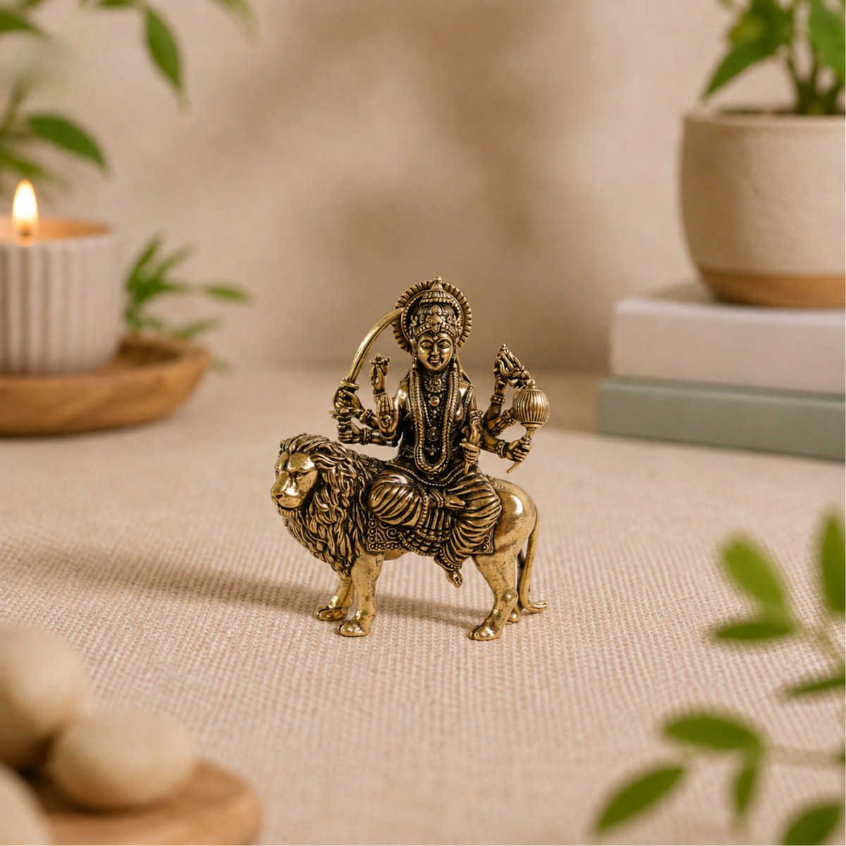 Brass Durga Idol - 3 Inch