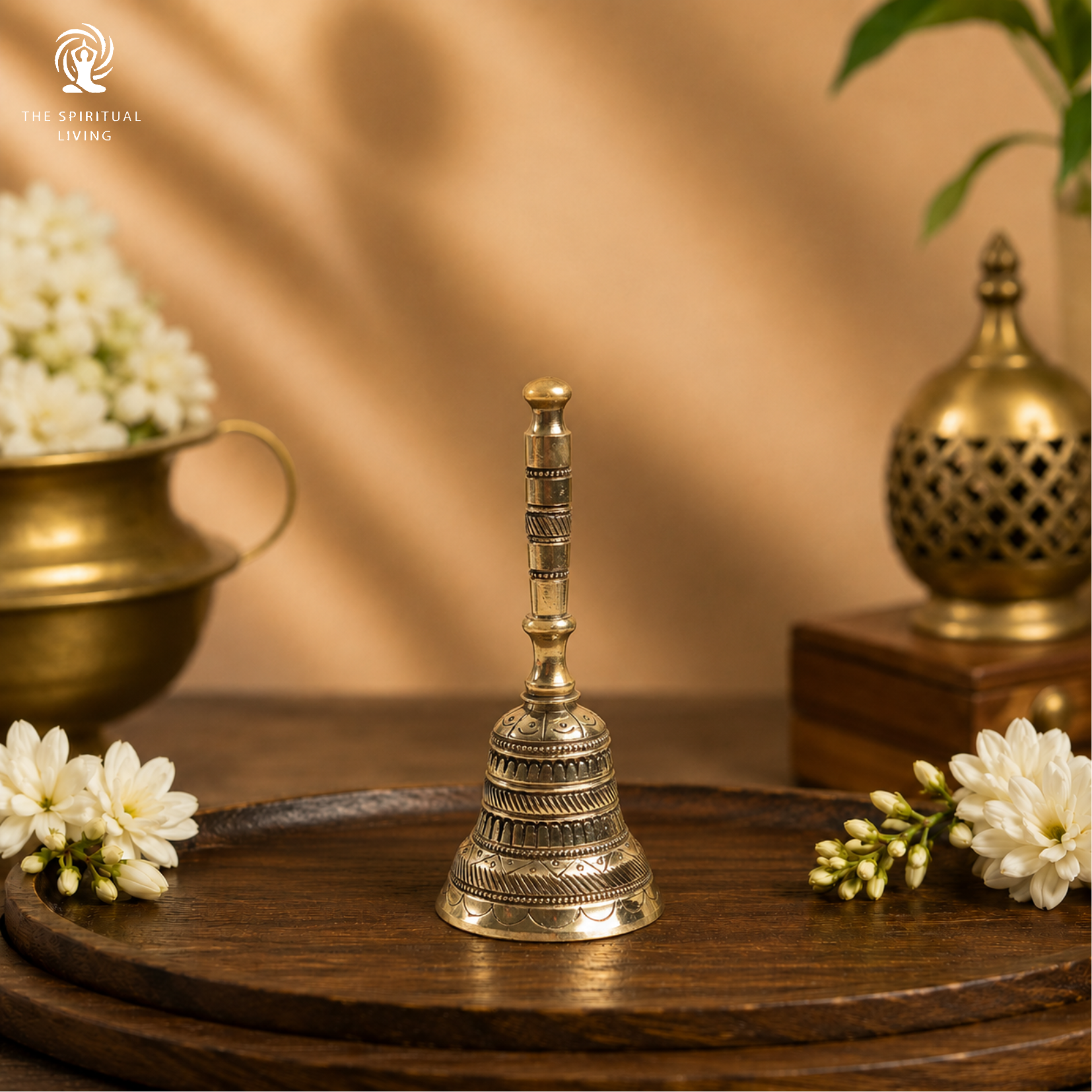 Brass Pooja Hand Bell - 5.5 Inch