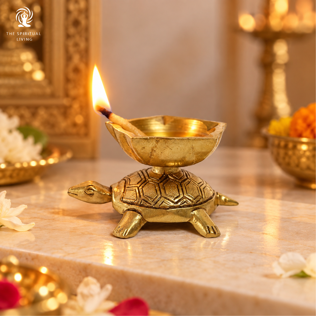 Tortoise Oil Lamp Diya (Brass) 3 inch