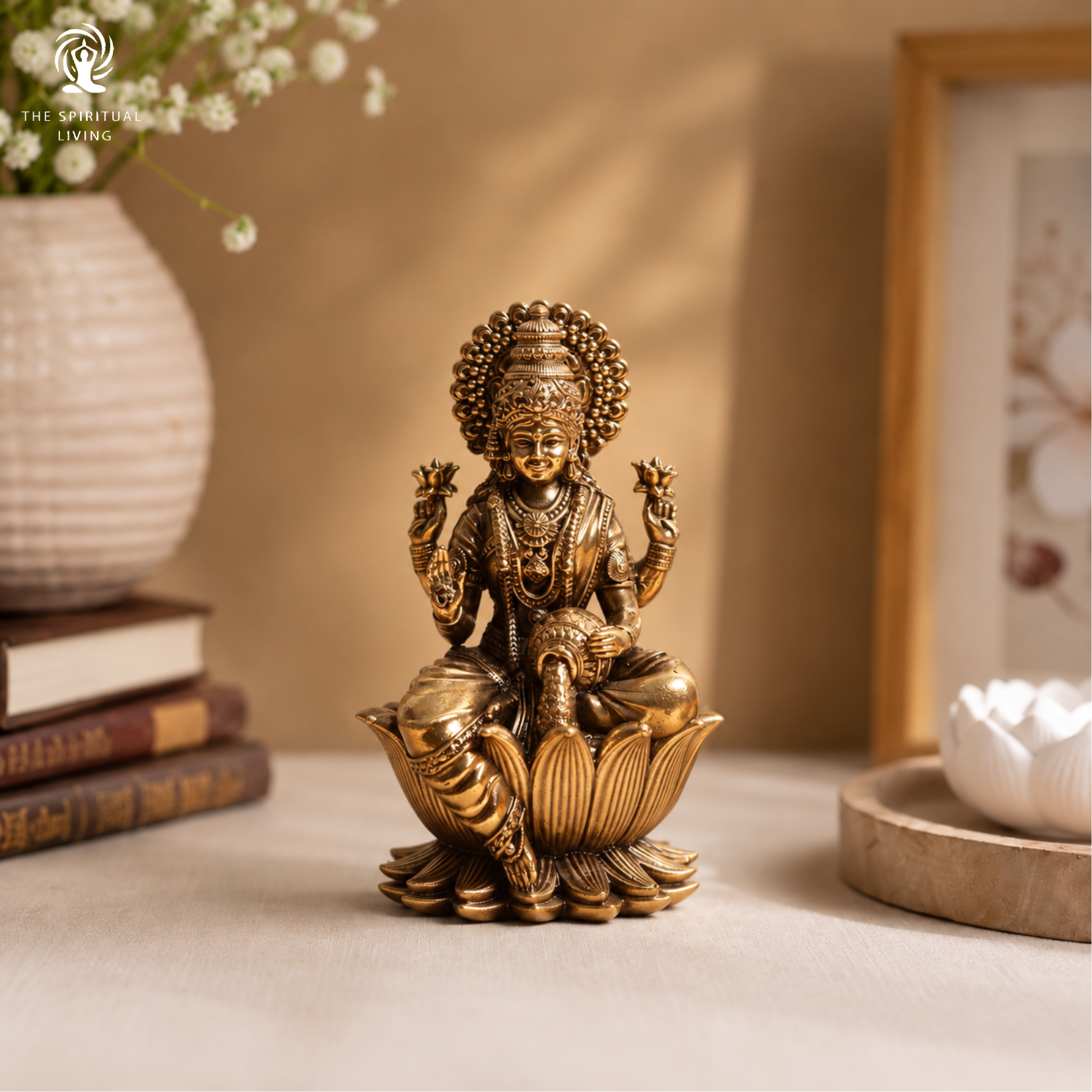 Laxmi Idol | 4 Inch | Lakshmi Devi Murti | Maa Laxmi | Brass |