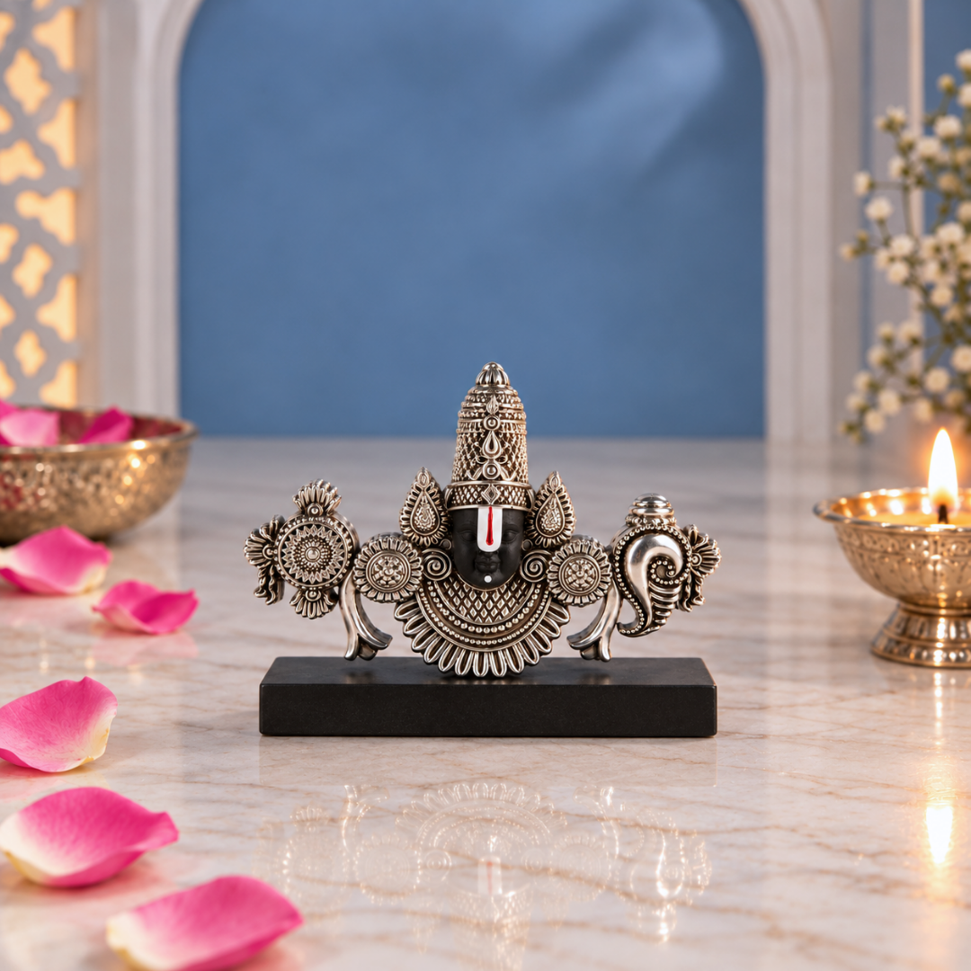 999 Silver Plated Balaji Idol | 4 Inch | Statue | Lord Venkateswara Murti | Religious Gifting Item | వేంకటేశ్వర స్వామి |