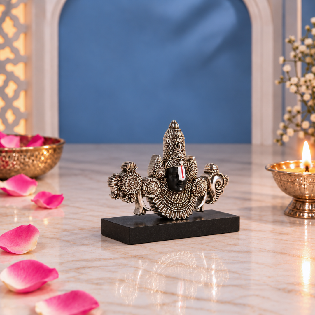 999 Silver Plated Balaji Idol | 4 Inch | Statue | Lord Venkateswara Murti | Religious Gifting Item | వేంకటేశ్వర స్వామి |