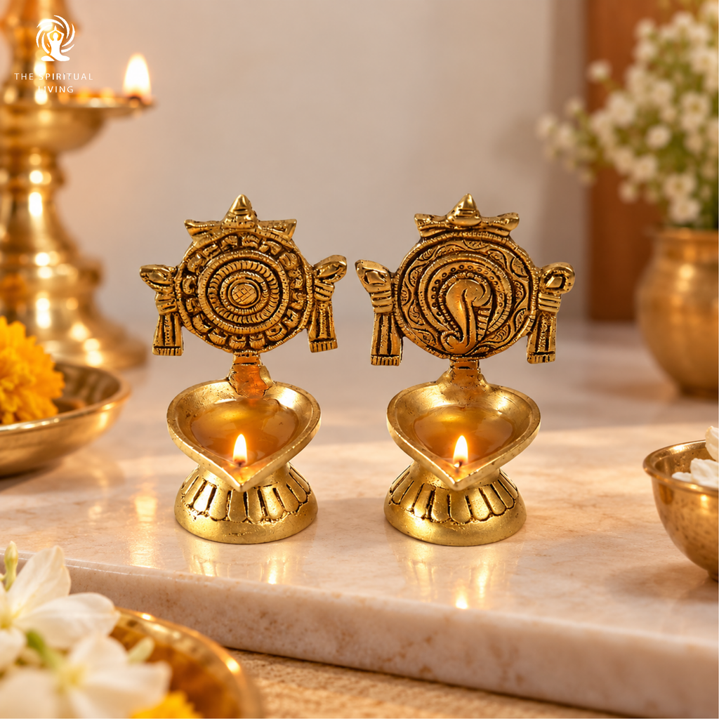 Brass Shank Chakra Diya