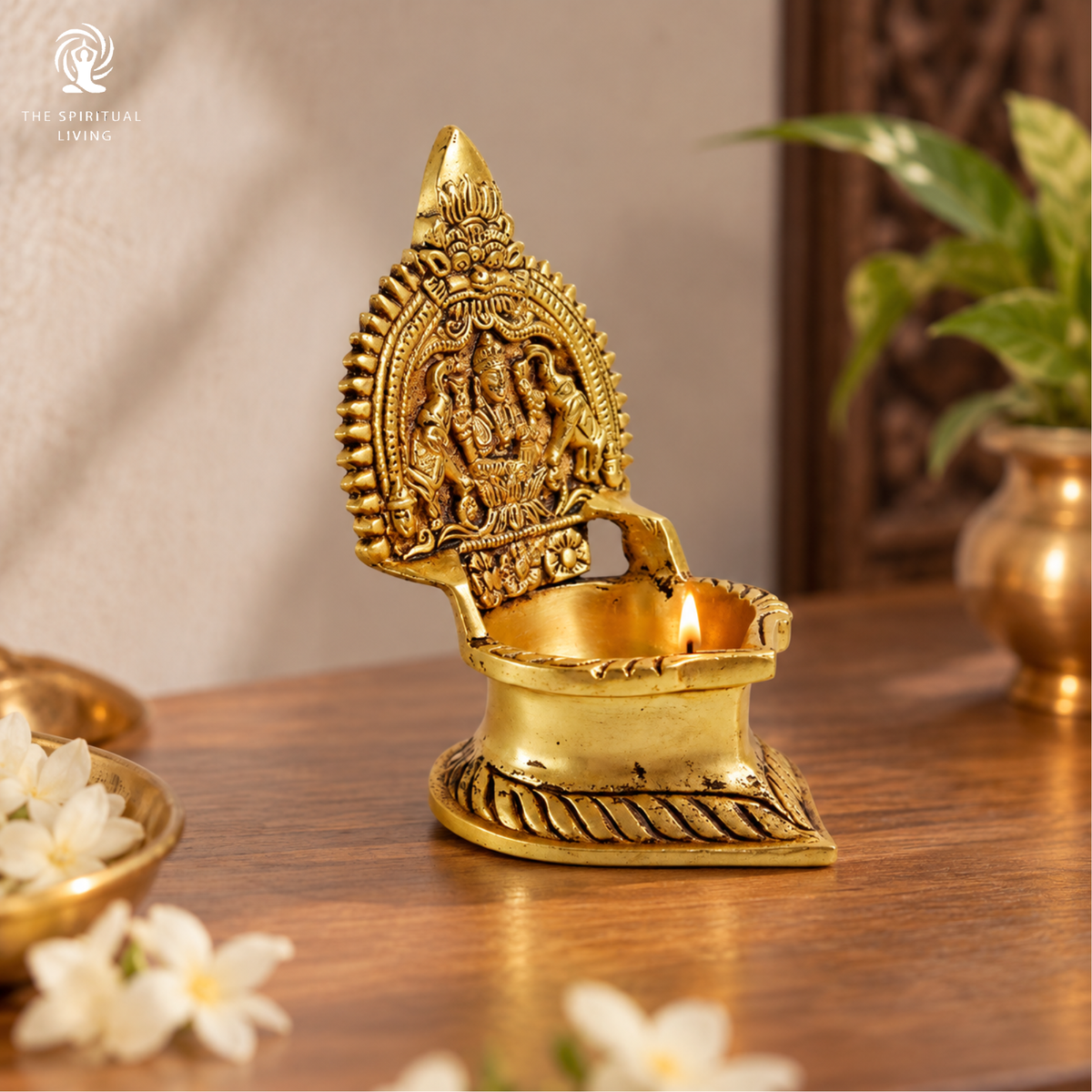 Brass Lakshmi Diya - 5INCH
