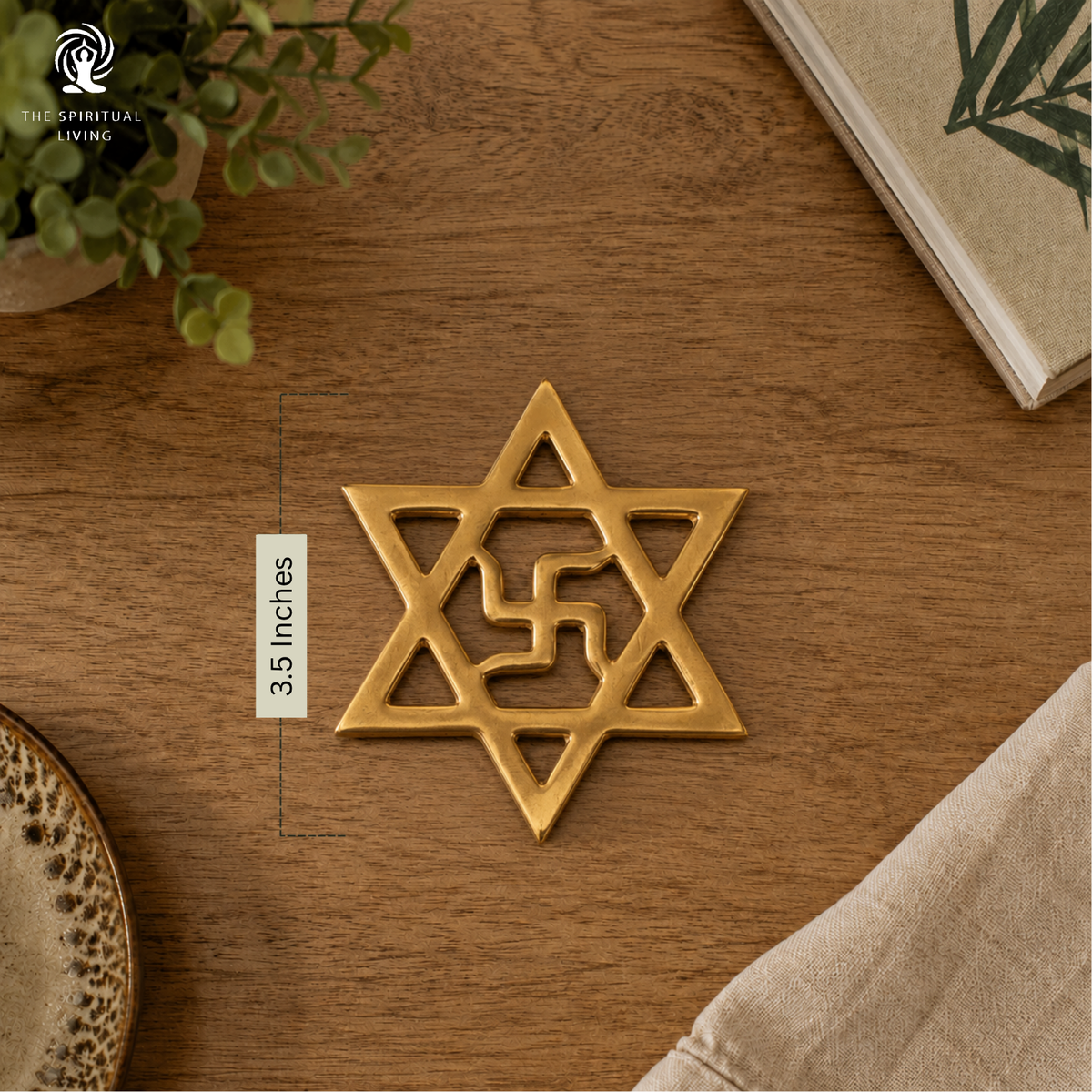 Copper Star Swastik - 3.5 Inch