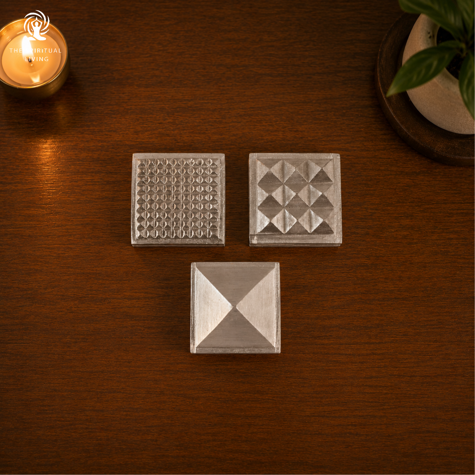 Zinc Pyramid Set of 3 | 1.5 Inch | North East Direction