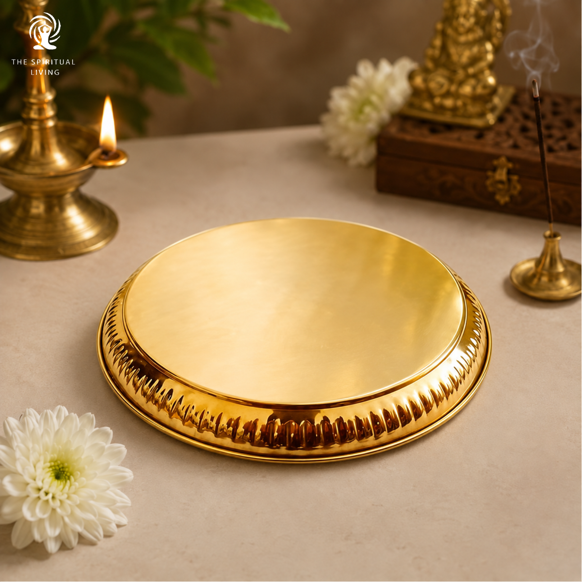 Pooja Aarti Thali (Brass) 8 inch