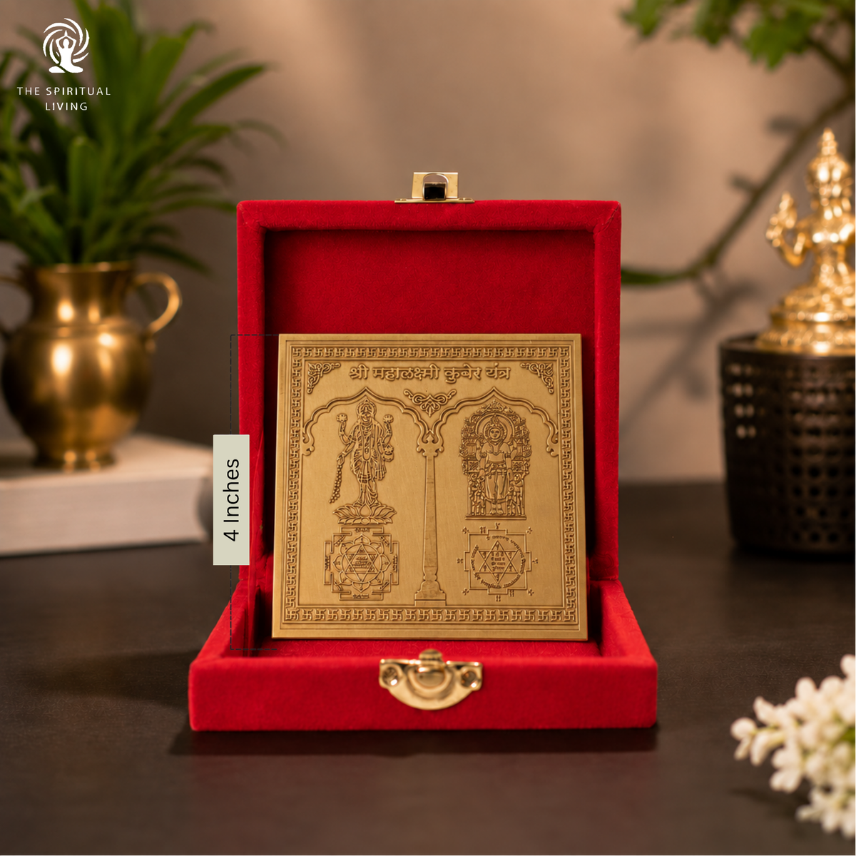 Copper Shree Mahalakshmi Kuber Yantra | 4 Inch | Home & Office | Diwali | Business Growth |
