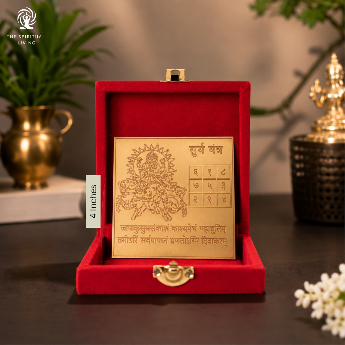 Surya Yantra | 4 Inch | Vastu Yantra for Money and Success | Home | Office | Protection | Study Area | Shop | Cash Counter | सूर्य यंत्र |