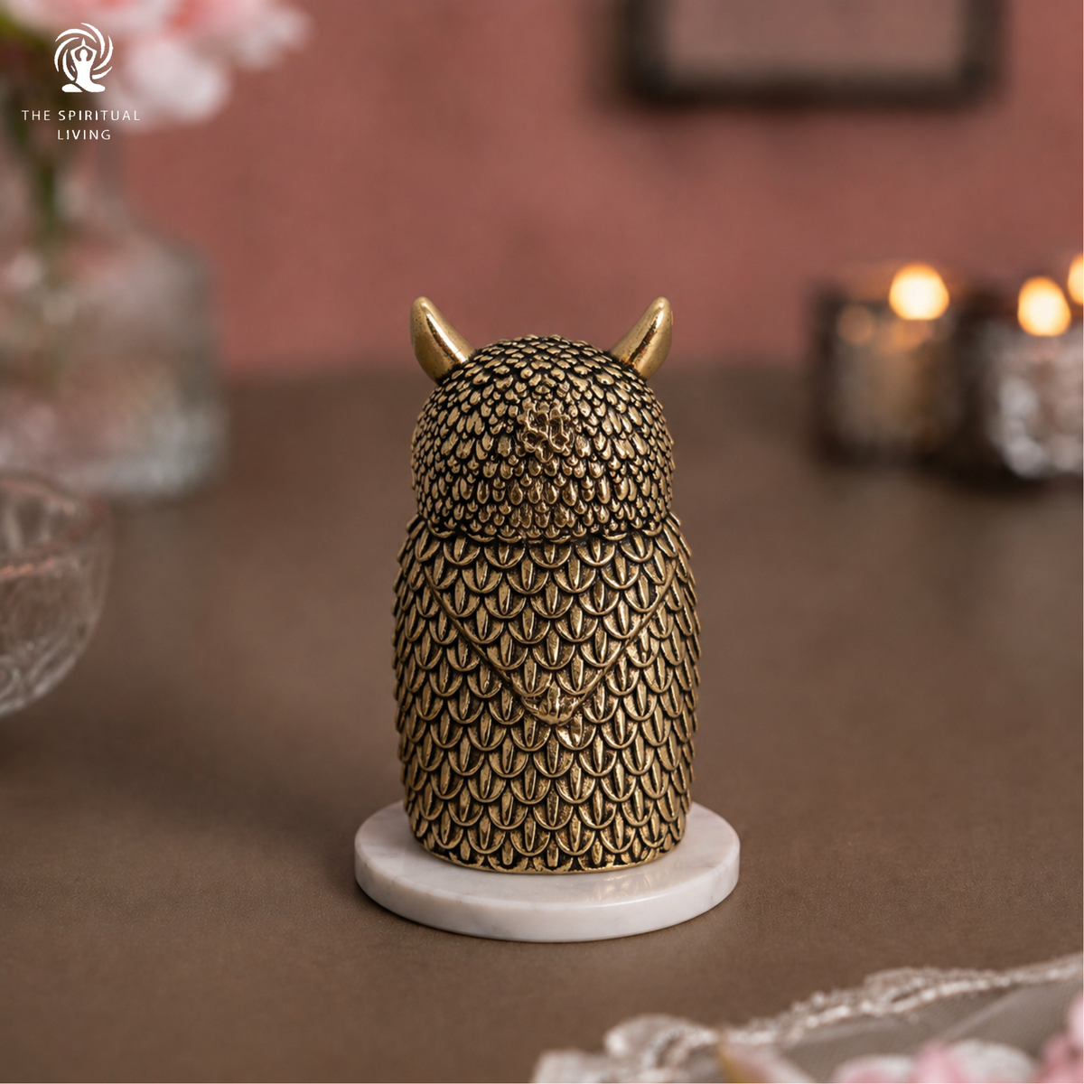 Owl Statue for Good Luck Brass | 4 Inch | Showpiece | Figurine | Pital Ka Ullu |