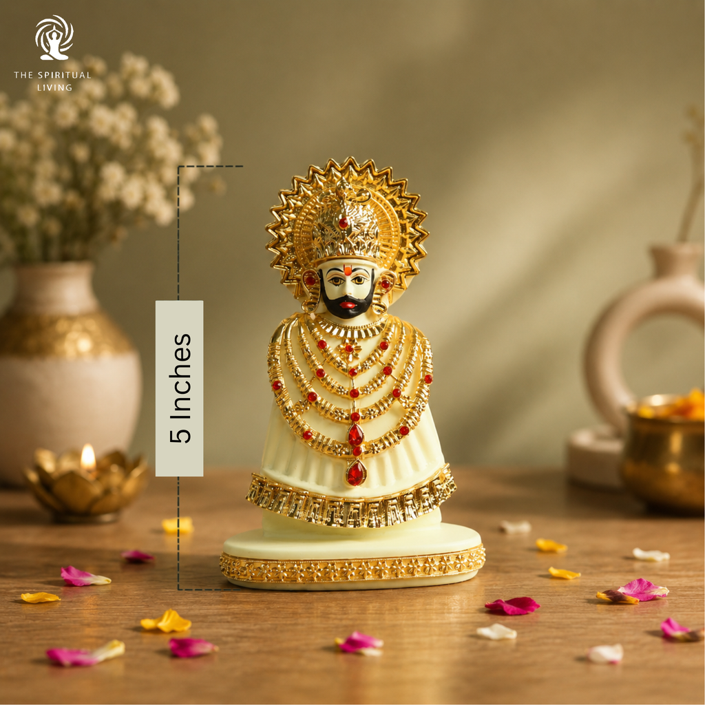 Khatu Shyam Murti | 5 Inch | Gold Plated Ornaments | Baba Khatu Shyam Ji Idol | | Tamil |