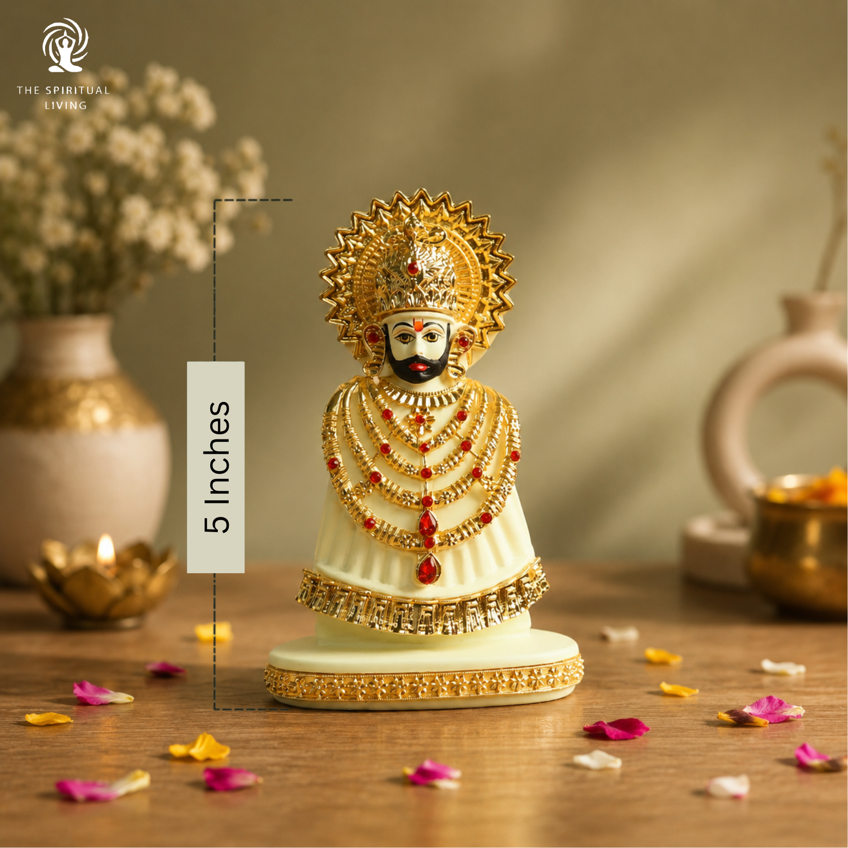 Khatu Shyam Murti | 5 Inch | Gold Plated Ornaments | Baba Khatu Shyam Ji Idol | | Tamil |