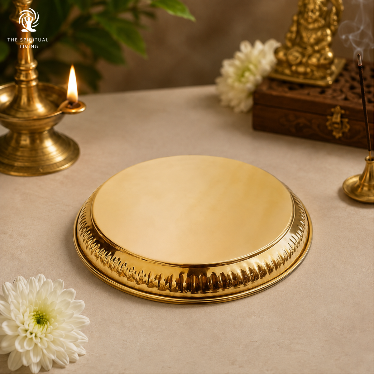 Pooja Aarti Thali (Brass) 9 inch