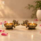 Small Elephant Diya | 2.25 Inch |  Kuthu Vilakku | Decoration Items for Home Decor | Diwali | Ideal for Gifting |