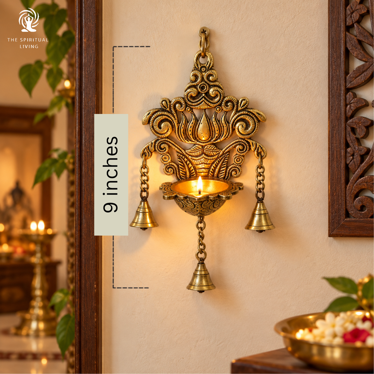 Diya for Wall Decoration | 9 Inch | Main Door Decoration Items Hanging | Diwali |
