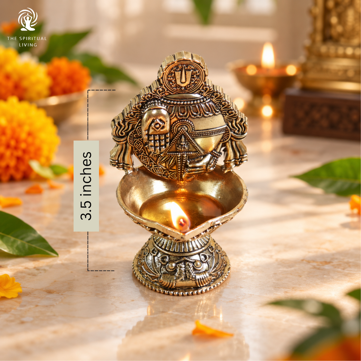 Brass Lord Balaji Diya | 3.5 Inch | Tirupati Balaji | Diya for Puja |  Deepam Kundulu | Venkateswara |